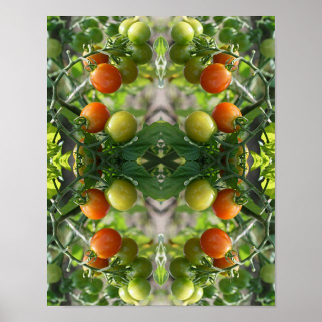 Garden Cherry Tomatoes Abstract Nature Art     Poster (Front)