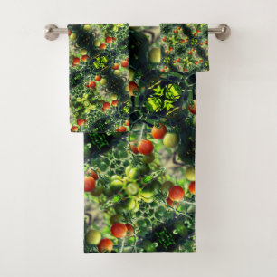 Garden Cherry Tomatoes Abstract Nature Bath Towel Set