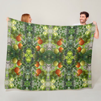 Garden Cherry Tomatoes Abstract Nature Fleece Blanket
