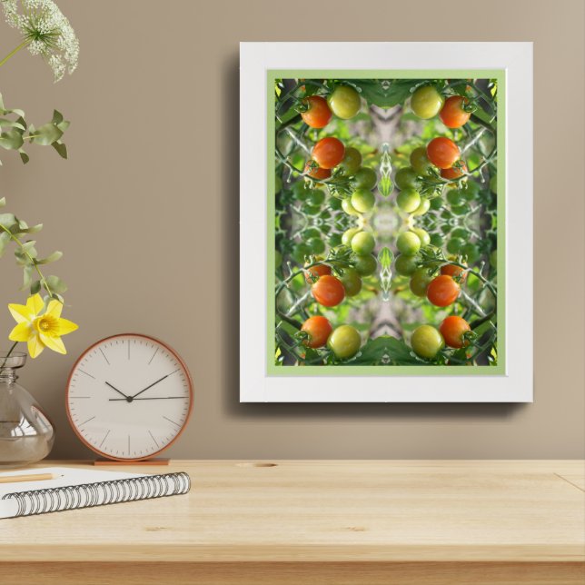 Garden Cherry Tomatoes Abstract Nature Framed Art (Table Top)