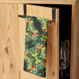 Garden Cherry Tomatoes Abstract Nature Kitchen Towel