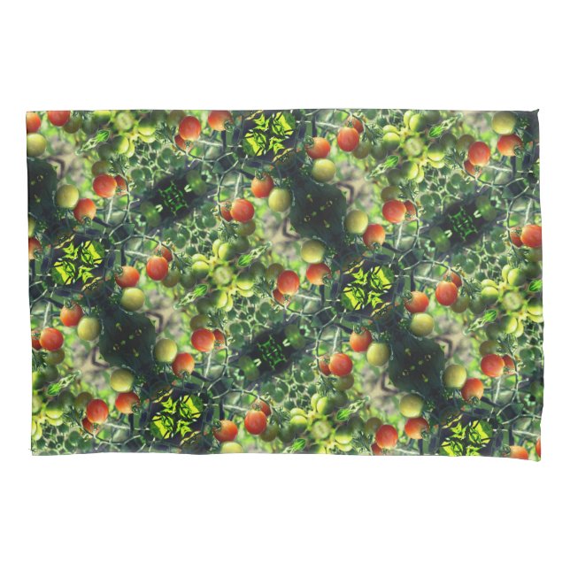 Garden Cherry Tomatoes Abstract Nature  Pillow Case (Front)