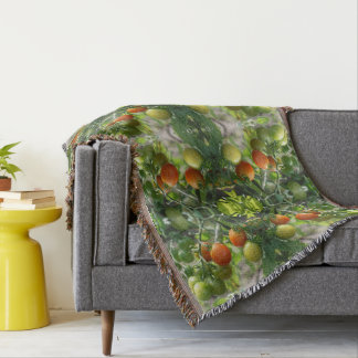Garden Cherry Tomatoes Abstract Nature Throw Blanket