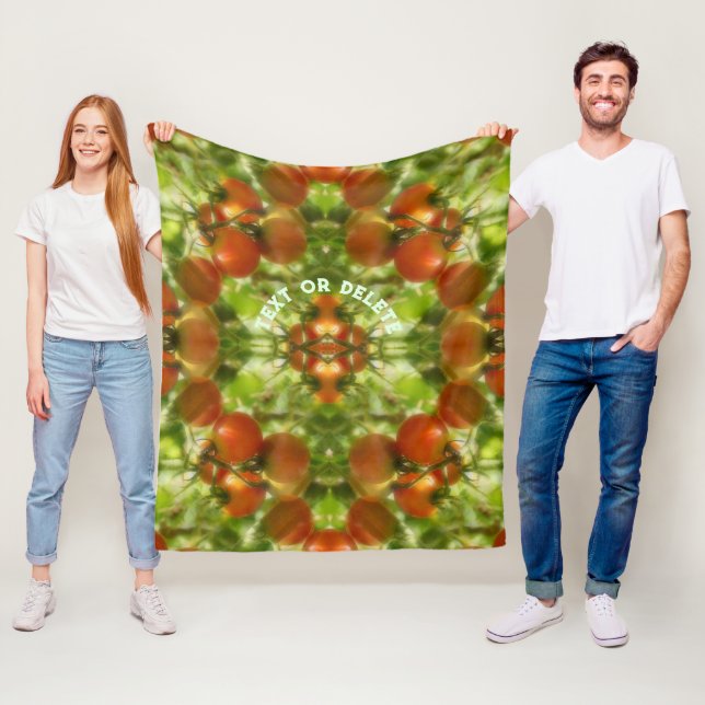 Garden Cherry Tomatoes Abstract Personalized     Fleece Blanket (In Situ)