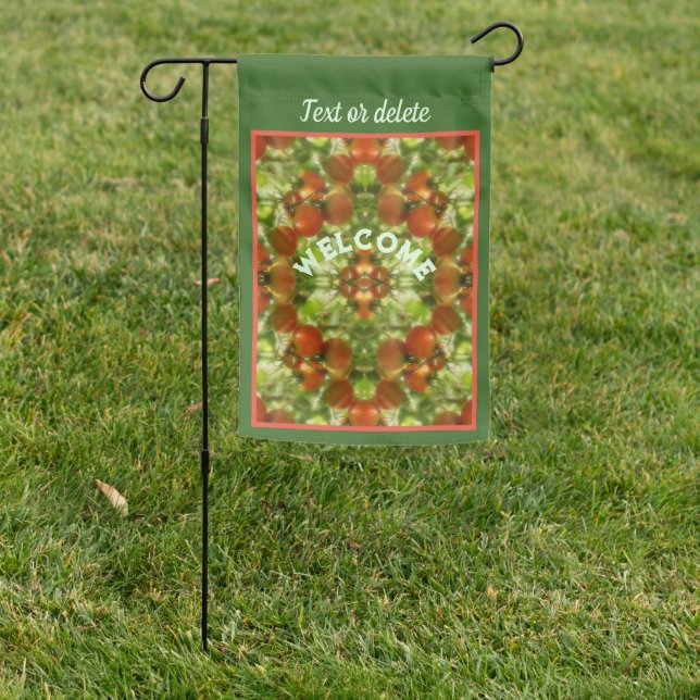 Garden Cherry Tomatoes Abstract Personalized     Garden Flag (In SItu)