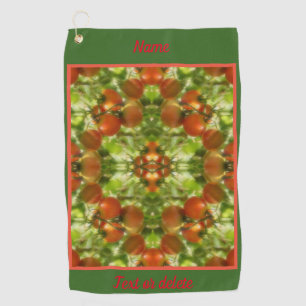 Garden Cherry Tomatoes Abstract Personalized     Golf Towel