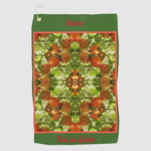 Garden Cherry Tomatoes Abstract Personalized     Golf Towel