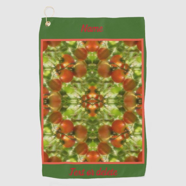 Garden Cherry Tomatoes Abstract Personalized     Golf Towel (Front)