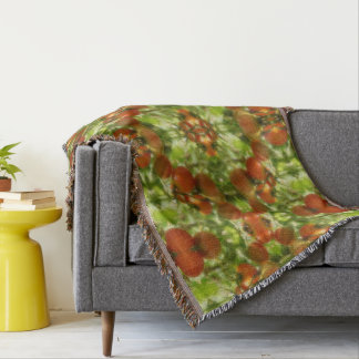 Garden Cherry Tomatoes Abstract Throw Blanket