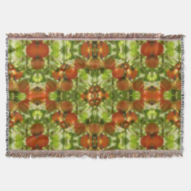 Garden Cherry Tomatoes Abstract   Throw Blanket (Front)