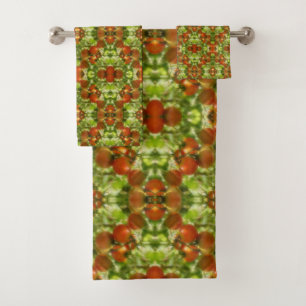 Garden Cherry Tomatoes Nature Abstract Bath Towel Set