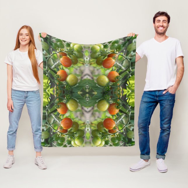 Garden Cherry Tomatoes Nature Art Pattern    Fleece Blanket (In Situ)