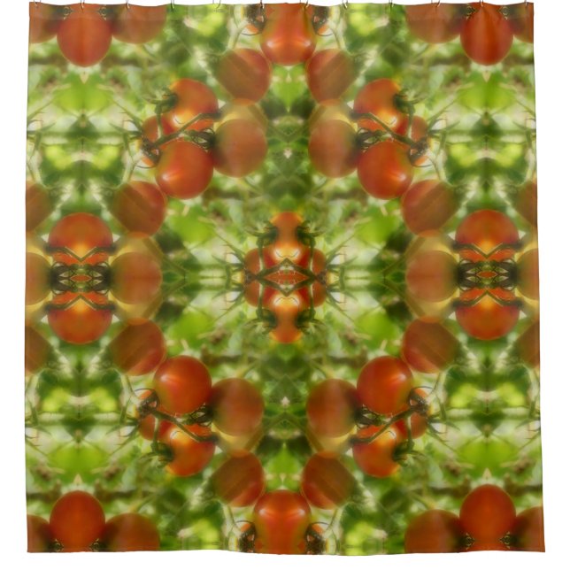 Garden Cherry Tomatoes Nature Art Shower Curtain (Front)