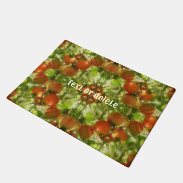 Garden Cherry Tomatoes Nature Personalized Doormat (Angled)