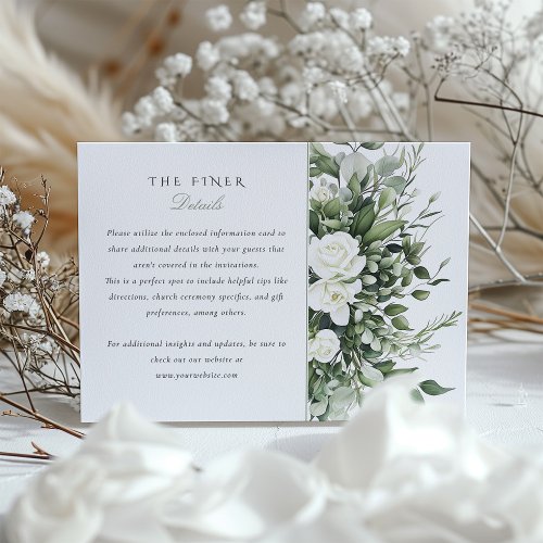 Garden Chic Wedding Information Enclosure Card