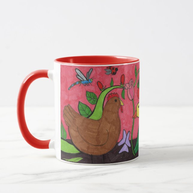 "Garden Chicken & Friends" Mug (Left)