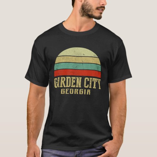 GARDEN_CITY GEORGIA Vintage Retro Sunset T_Shirt