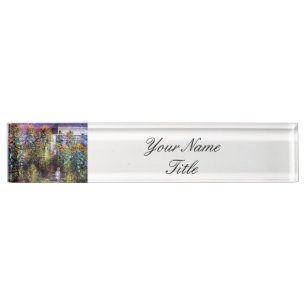 Garden Claude Monet Summer Sunflower Flowers Desk Name Plate