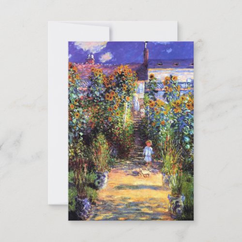 Garden Claude Monet Summer Sunflower Flowers  Thank You Card