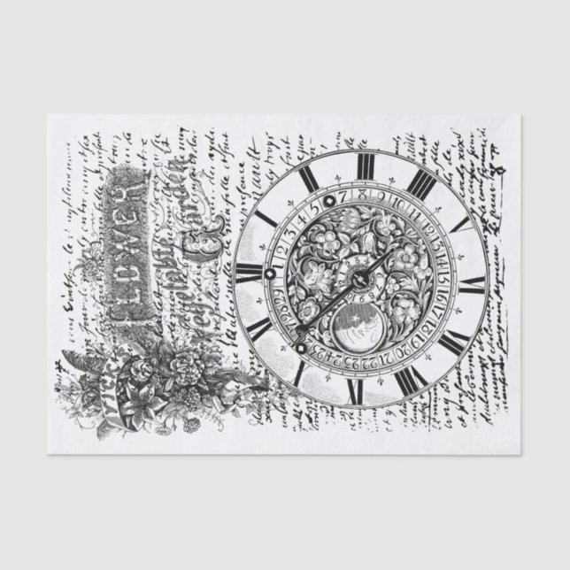 Garden Clock Tissue Paper (Front)