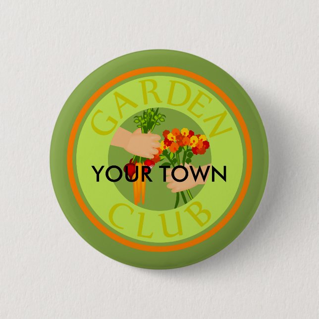 Garden Club Emblem Pinback Button (Front)