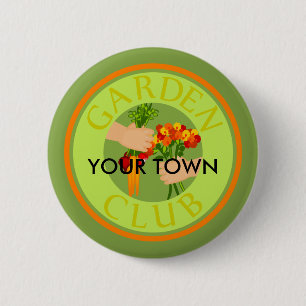 Garden Club Emblem Pinback Button