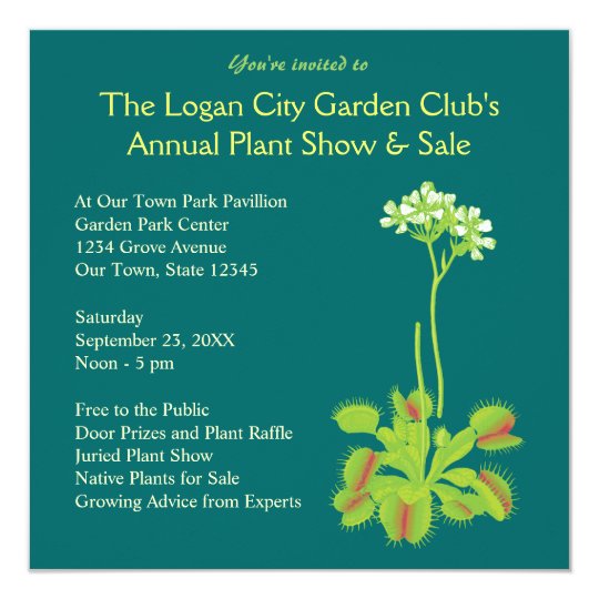 Garden Club Floral Invitations