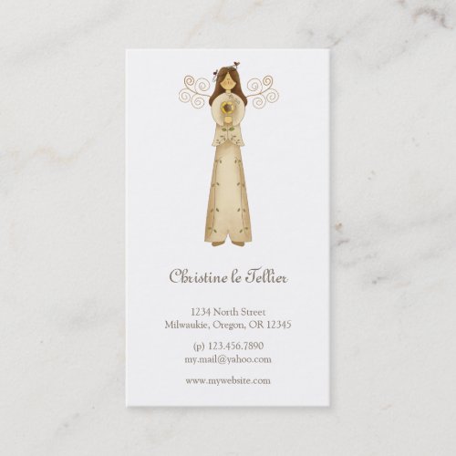 Garden Collection  Angel with Flower Business Card