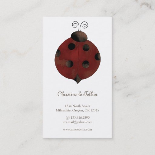 Customizable Garden Collection · Ladybug Business Card
