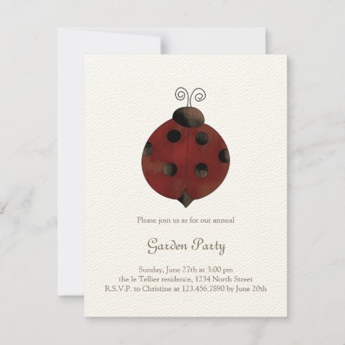 Garden Collection  Ladybug Invitation