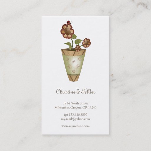 Customizable Garden Collection · Potted Flowers Business Cards