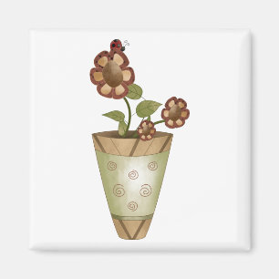 Garden Collection · Potted Flowers with Ladybug Magnet