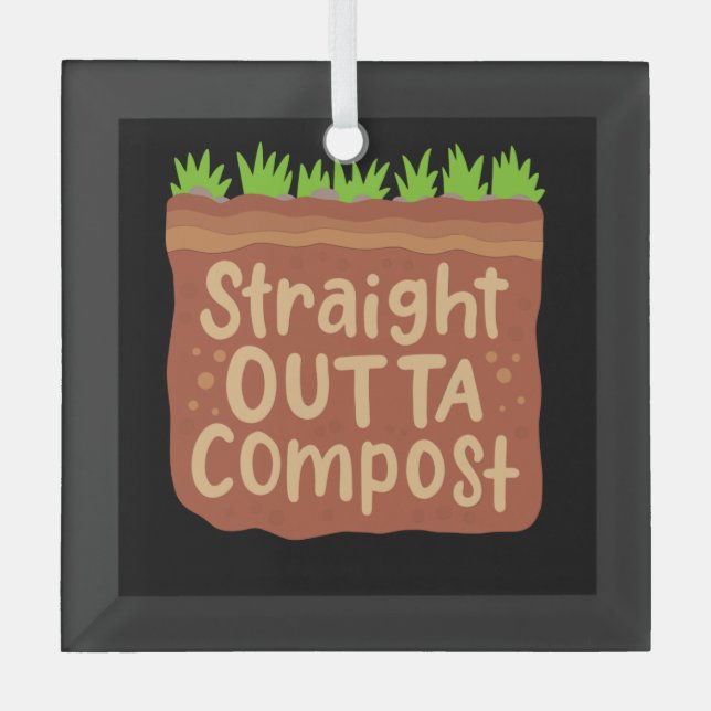 Garden Compost Gift Glass Ornament (Front)