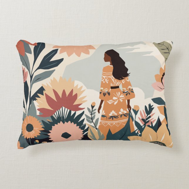 Garden Contemplation Accent Pillow (Front)