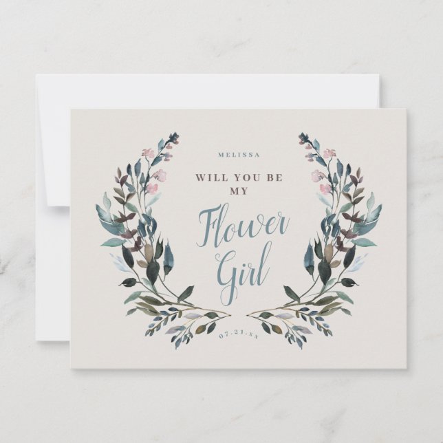 Garden Crest Eggshell Bridesmaid Flower Girl Invitation (Front)