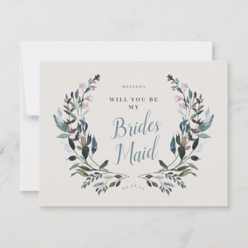 Garden Crest Eggshell Bridesmaid Invitation