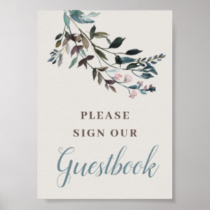 Garden Crest Eggshell Wedding Guestbook