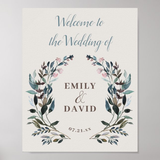 Garden Crest | Eggshell | Welcome Wedding Poster (Front)