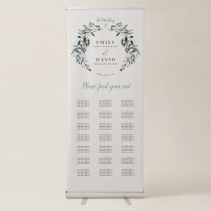 Garden Crest Floral Alphabetical Seating Chart Retractable Banner