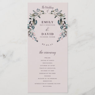 Garden Crest Mauve Purple Floral Wedding Ceremony Program