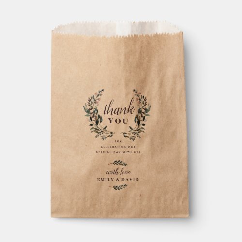 Garden Crest  Purple Floral Wedding Thank You Favor Bag