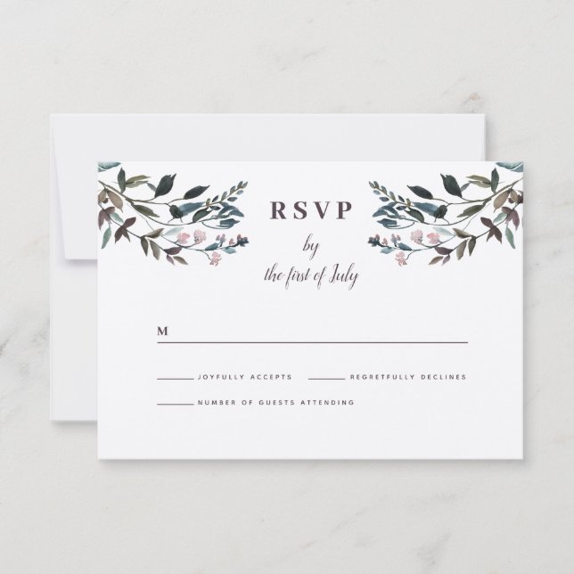 Garden Crest Rustic Kraft Floral Response Wedding (Front)
