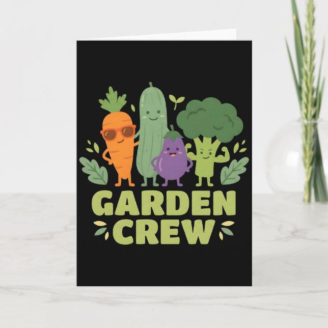 Garden Crew Vegetable Characters funny Card (Front)