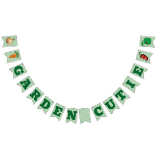 Garden Cutie Smiling Veggies Baby Shower Bunting Flags