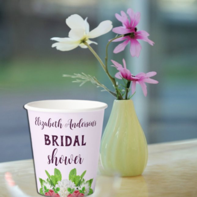 Garden Dahlia Bridal Shower Paper Cups (Creator Uploaded)