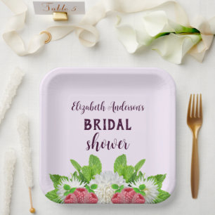 Garden Dahlia Bridal Shower Paper Plates