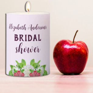 Garden Dahlia Bridal Shower Pillar Candle
