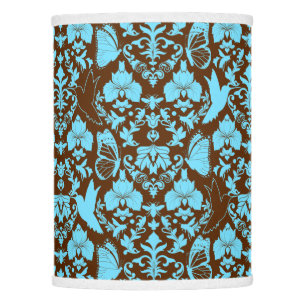 Garden Damask Brown and Turquoise Lamp Shade