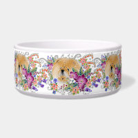 GARDEN DANCE Chow - Ceramic dog dish