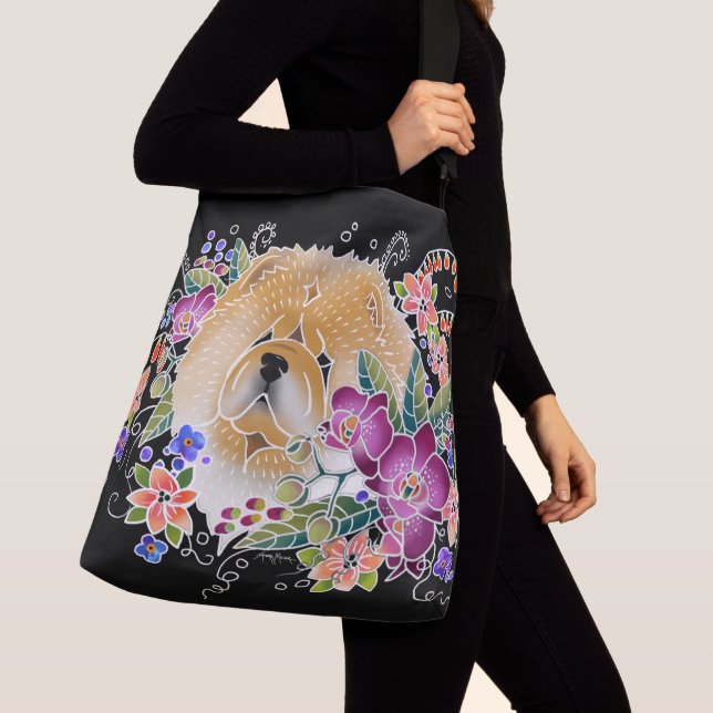 GARDEN DANCE CHOW - Designer crossbody or tote bag (Close Up)